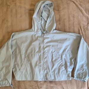 Cropped Blue Rain Jacket